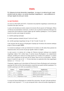 RMN : Le Spin Nucl&eacute;aire et les Nombres Quantiques