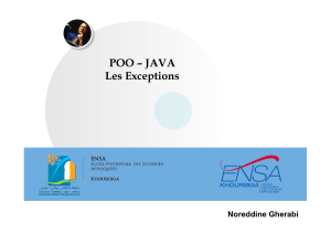 Pr&eacute;sentation sur les Exceptions Java