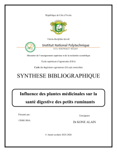 Plantes m&eacute;dicinales & sant&eacute; digestive des petits ruminants