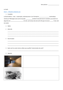 Feuille de travail sur la Shoah : D&eacute;finitions et L&eacute;gende d'Images