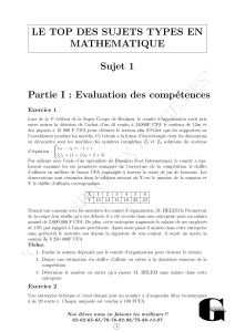 Top des sujets types en math&eacute;matique - Sujet 1
