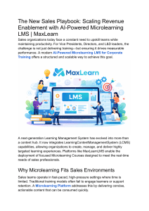 AI-Powered Microlearning for Sales Enablement
