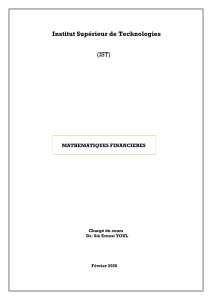 Math&eacute;matiques Financi&egrave;res - Cours IST