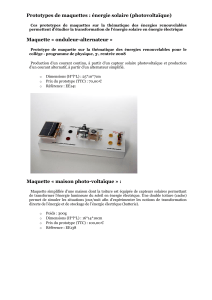 Prototypes de maquettes &eacute;nergie solaire photovolta&iuml;que