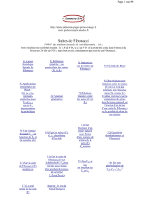 Suites de Fibonacci : D&eacute;finitions, Formule de Binet et Applications