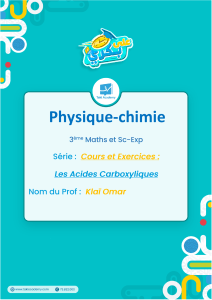 Exercices de Physique-Chimie sur les Acides Carboxyliques - 3&egrave;me