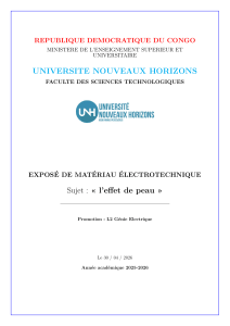 L'effet de peau : expos&eacute; &eacute;lectrotechnique