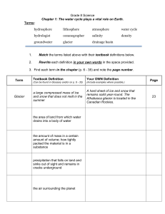Grade 8 Science Water Cycle Terms Worksheet
