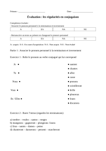 &Eacute;valuation : les r&eacute;gularit&eacute;s en conjugaison