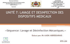 Module 7 : Lavage et d&eacute;sinfection des dispositifs m&eacute;dicaux