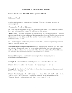 Methods of Proof: Basic Proofs with Quantifiers