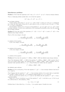 Introductory Problems in Number Theory & Quadratic Forms