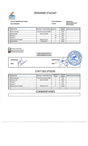 Purchase Request & Stock Status Report - CIMCO-INDUSTRIE