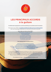 Les principaux accords &agrave; la guitare : guide PDF pour d&eacute;butants