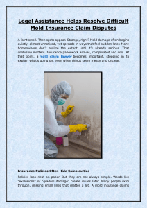 Legal Help for Mold Insurance Claim Disputes