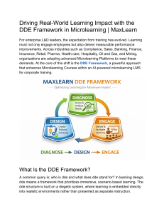DDE Framework in Microlearning for Corporate Training