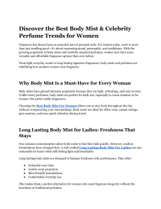 Body Mist & Celebrity Perfume Trends for Women
