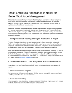 Track Employee Attendance in Nepal: A Guide for Workforce Management