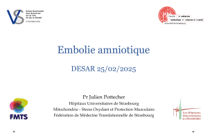 Embolie amniotique : diagnostic et traitement