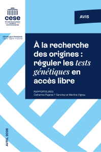 R&eacute;guler les tests g&eacute;n&eacute;tiques en acc&egrave;s libre : avis du CESE