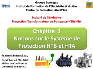 Protection Transformateur Puissance HTB/HTA - Chapitre 3