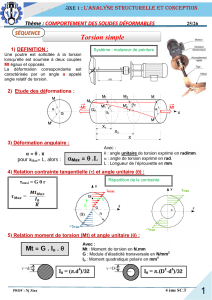 Torsion simple : Analyse structurelle et conception