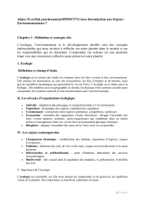 Cours Introduction aux Enjeux Environnementaux