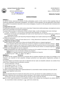 Examen de Physique - Universit&eacute; Cheikh Anta Diop