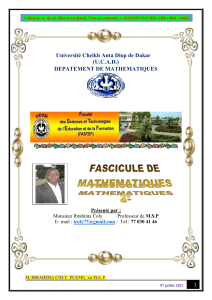 Fascicule de math&eacute;matiques pour la 3e ann&eacute;e - UCAD