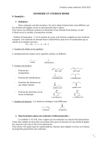 Isom&eacute;rie et st&eacute;r&eacute;ochimie pour &eacute;tudiants en premi&egrave;re ann&eacute;e de m&eacute;decine