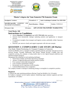 Advanced Transport Marketing Exam Paper