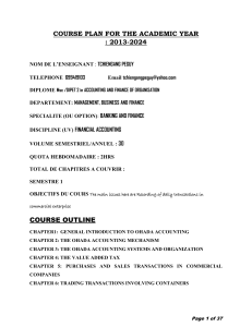 OHADA Financial Accounting Course Plan 2013-2024
