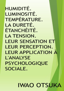 Perception sensorielle et psychologie sociale