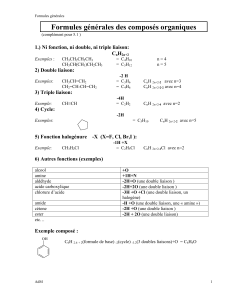 Formules organiques : Formules g&eacute;n&eacute;rales des compos&eacute;s