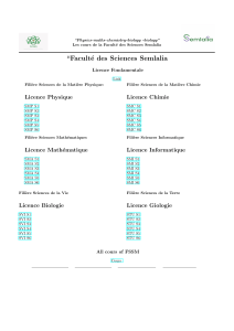 Course Catalog Facult&eacute; des Sciences Semlalia