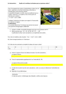Meilleure inclinaison panneau solaire : probl&egrave;me quadratique