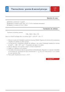Probl&egrave;mes de Thermochimie : Combustion du M&eacute;thane & R&eacute;actions