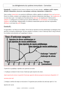 Correction du syst&egrave;me immunitaire : exercices et r&eacute;ponses