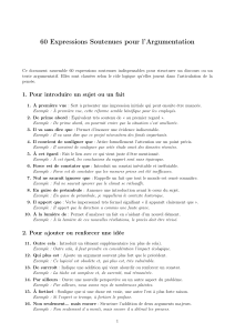 60 Expressions Fran&ccedil;aises Formelles pour l'Argumentation