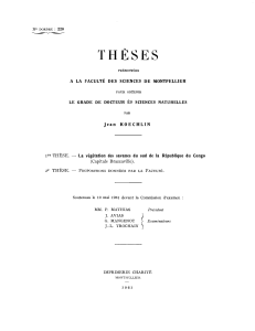 Th&egrave;se sur la v&eacute;g&eacute;tation des savanes du Congo