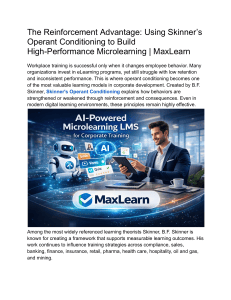 Operant Conditioning in Microlearning: MaxLearn's Approach