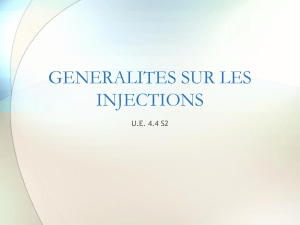 G&eacute;n&eacute;ralit&eacute;s sur les injections : techniques et s&eacute;curit&eacute;