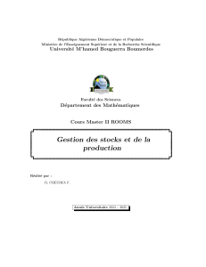 Gestion des stocks et de la production - Cours Master II