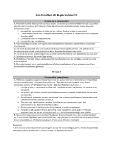 Troubles de la personnalit&eacute; : D&eacute;finition, Types et Crit&egrave;res