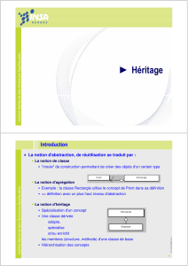 Programmation Orient&eacute;e Objet : Concepts d'H&eacute;ritage