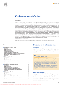 Croissance craniofaciale : Bases anatomiques et m&eacute;canismes de croissance