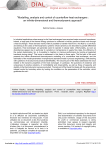 Modelling and Control of Counterflow Heat Exchangers: Infinite-Dimensional Thermodynamic Approach