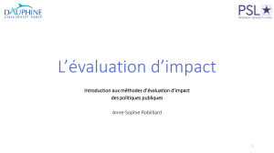 L'&eacute;valuation d'impact : m&eacute;thodes d'&eacute;valuation des politiques publiques