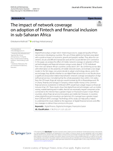 Network Coverage Impact on Fintech Adoption in Sub-Saharan Africa
