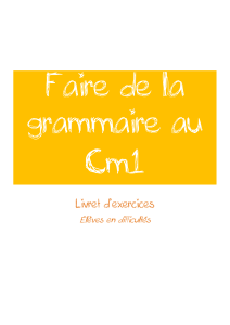 EXERCICES DYS GRAMMAIRE CM1